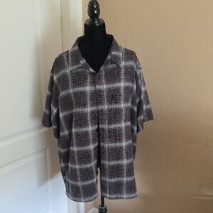 XXL Haggar Men's Black and Gray Checkered Shirt